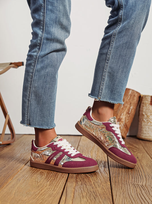 Baskets Lucas dorée rouge