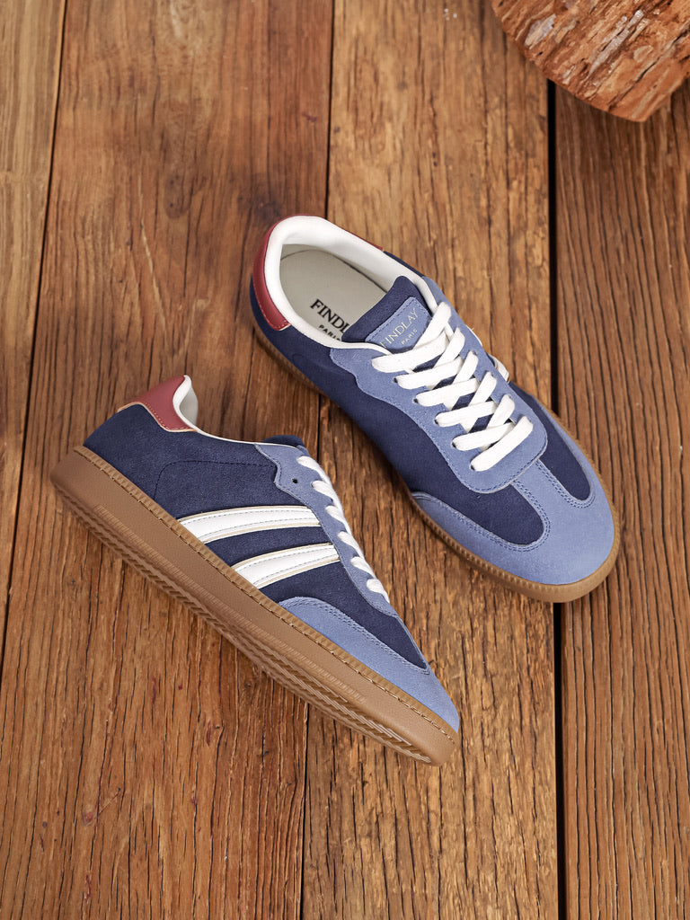 Baskets Lucas bleue et bordeaux