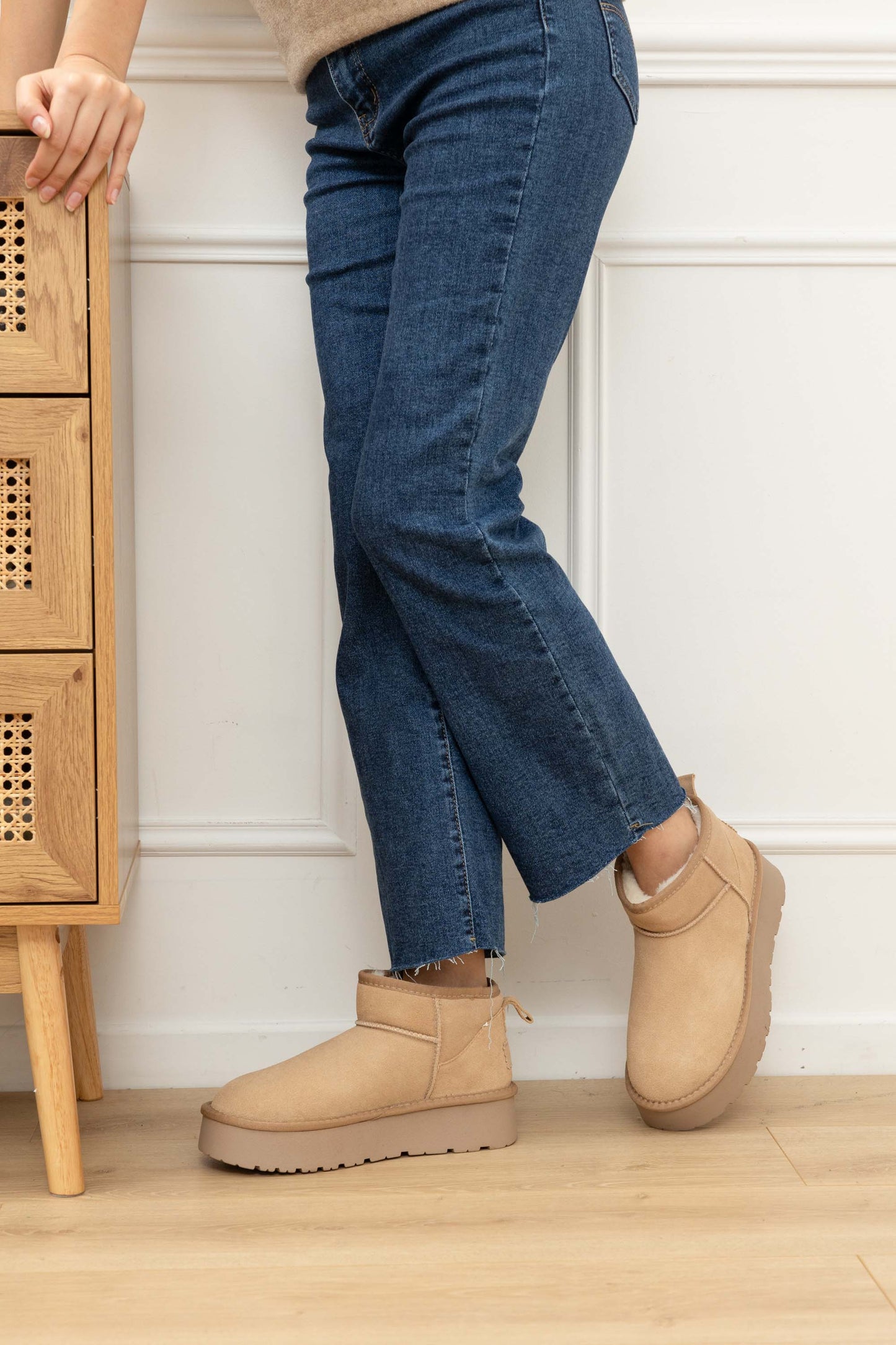 Bottes cuir ultra mini Jenna