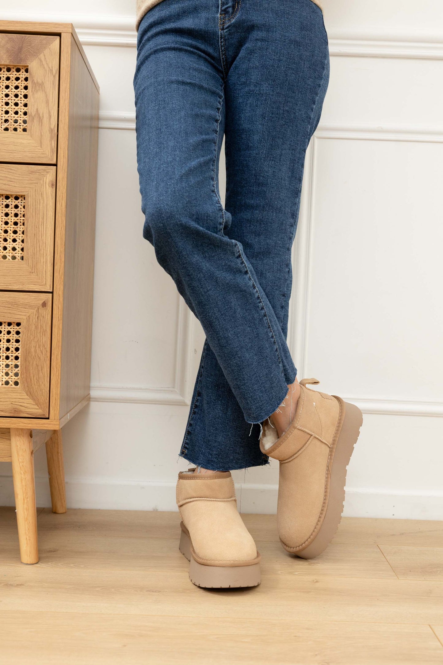 Bottes cuir ultra mini Jenna