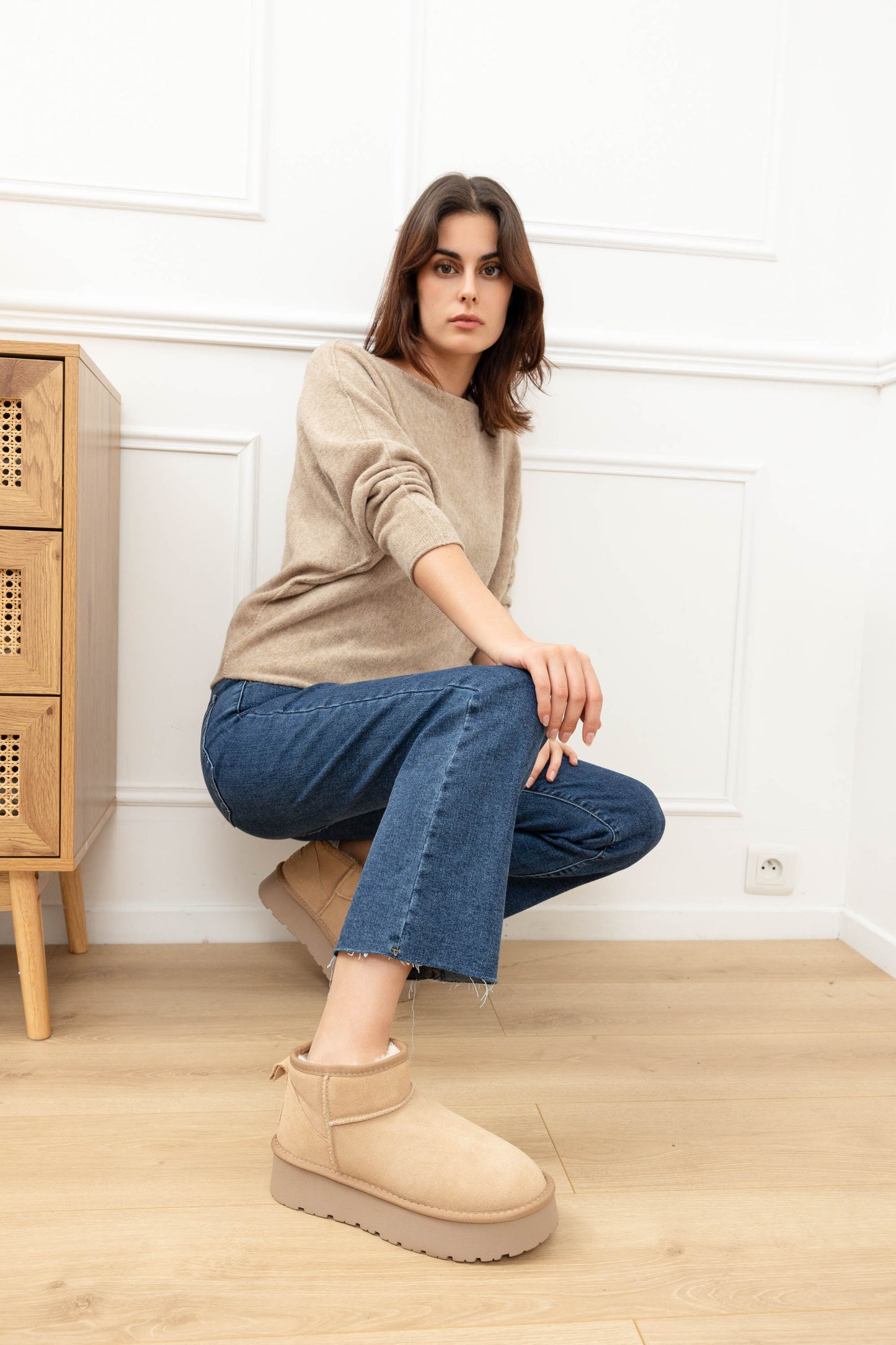 Bottes cuir ultra mini Jenna