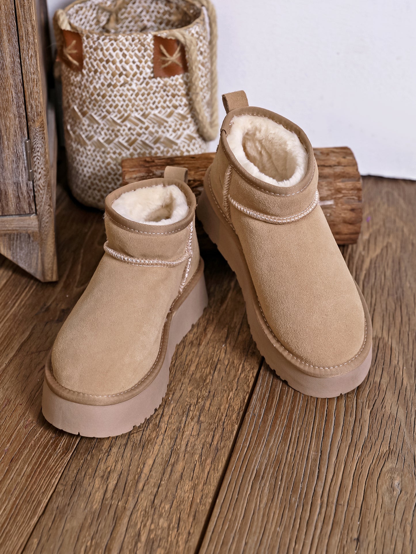 Bottes cuir ultra mini Jenna