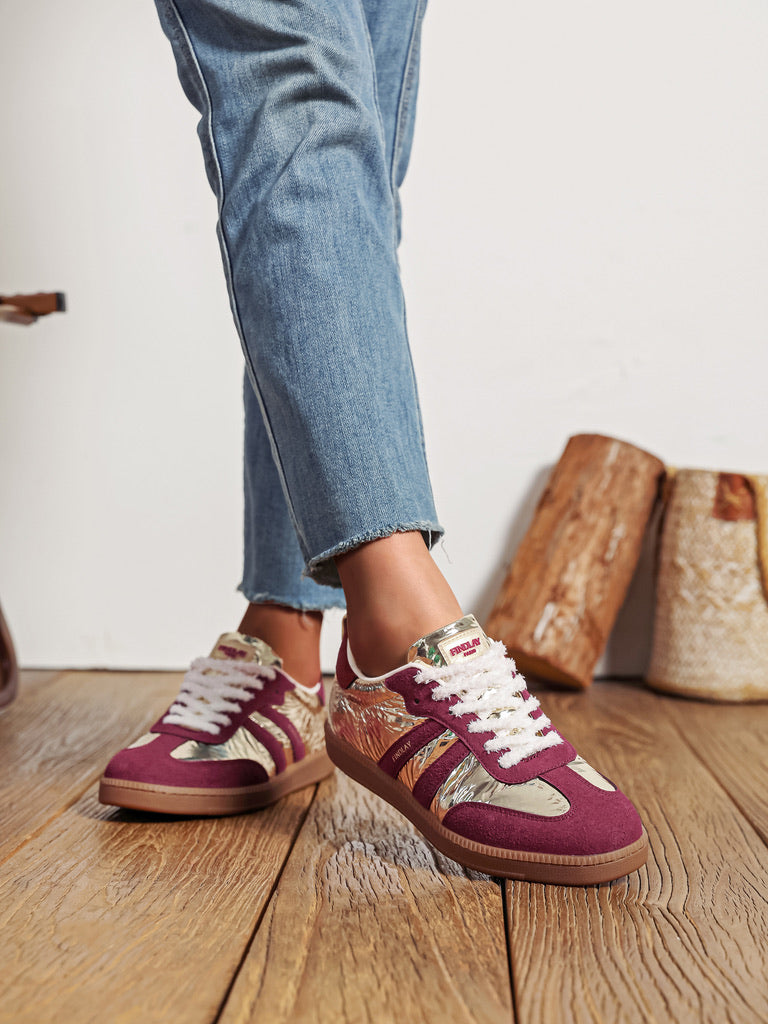 Baskets Lucas dorée rouge