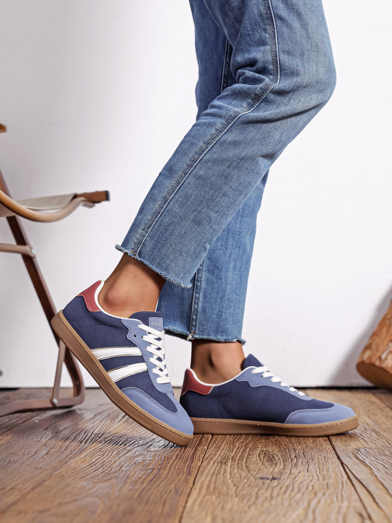 Baskets Lucas bleue et bordeaux