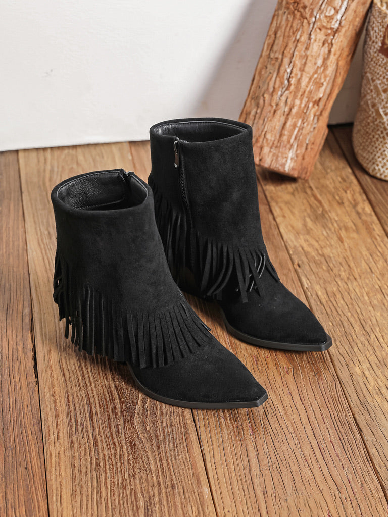 Bottines Ortance franges - NOIR