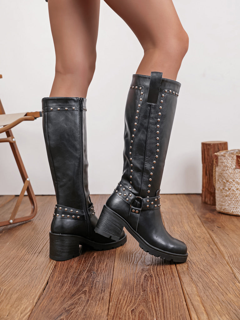 Bottes clous métalliques - NOIR