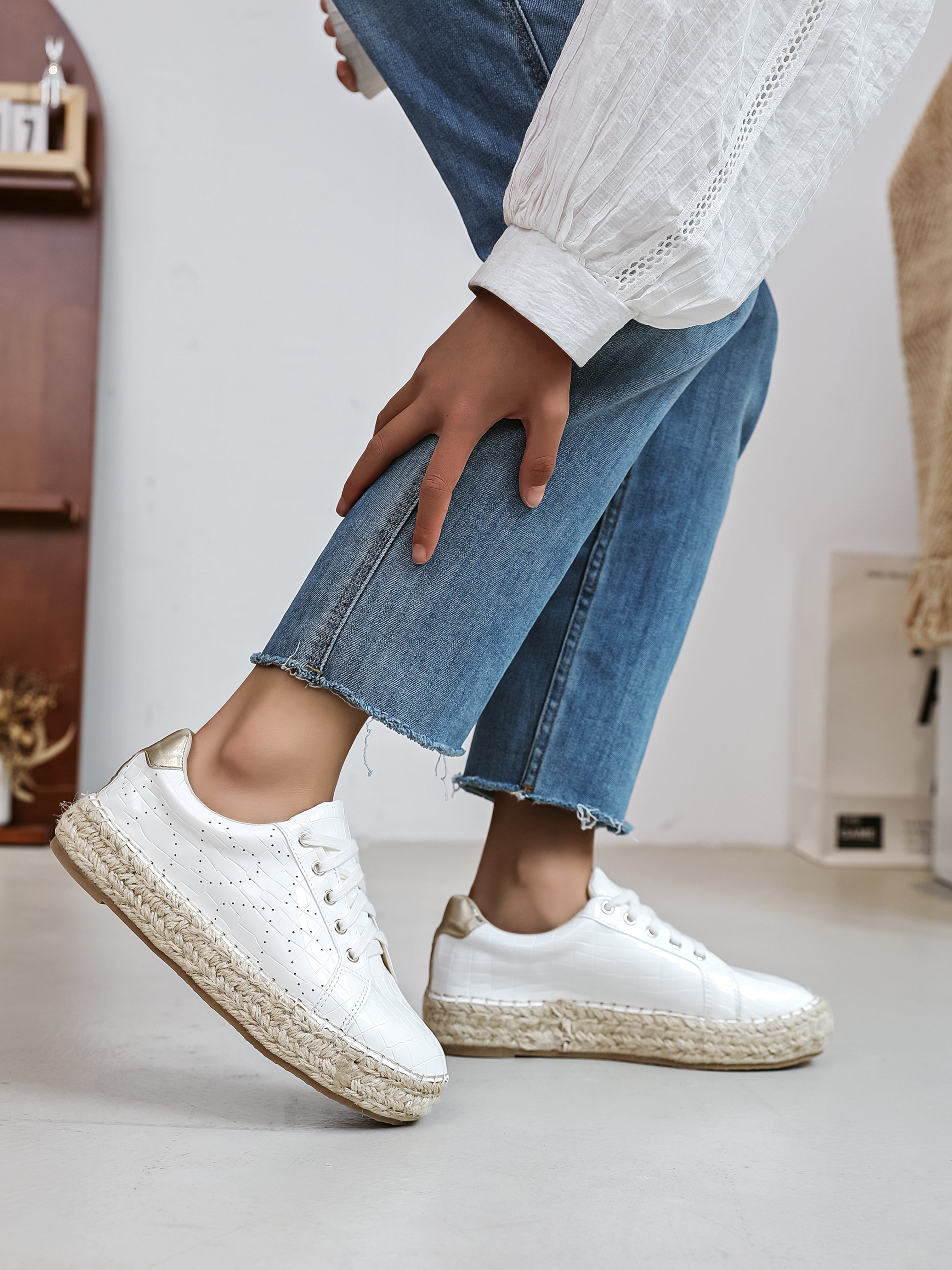 Baskets C ur a semelle espadrille