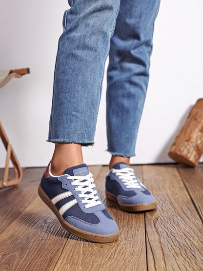 Baskets Lucas bleue et bordeaux