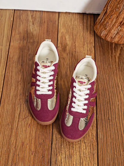 Baskets Lucas dorée rouge